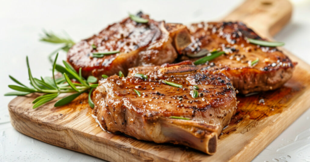 Perfectly cooked pork chops