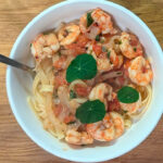 Shrimp, tomato, and fettuccini recipe