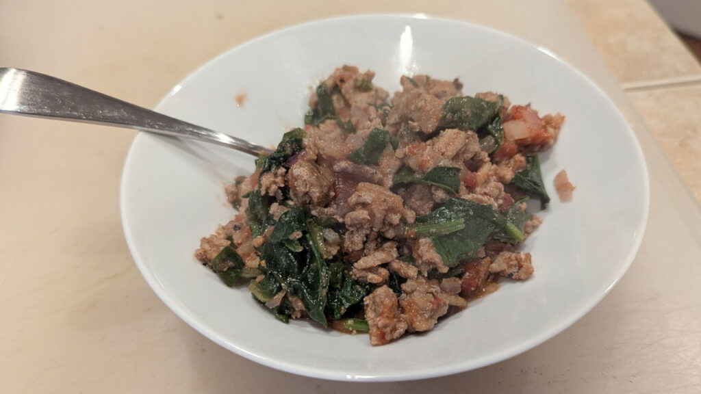 Phase 3 turkey spinach skillet